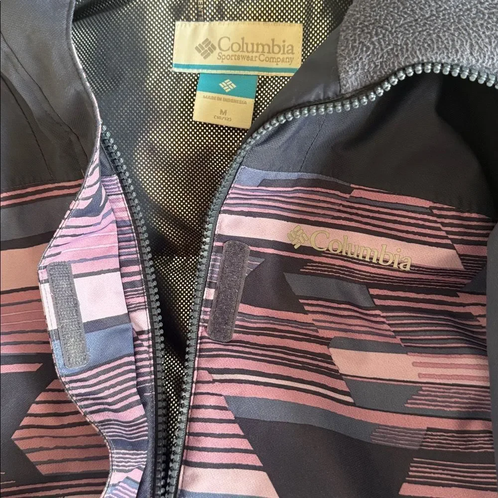 Columbia Blue Purple Patterned Omni-Heat Ski Outdoors Winter Jacket Size M 10/12